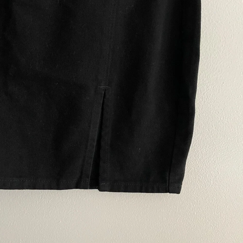 Lioness Womn M Black Denim 90s Y2K Grunge Side Slit High Waisted Lola Mini Skirt